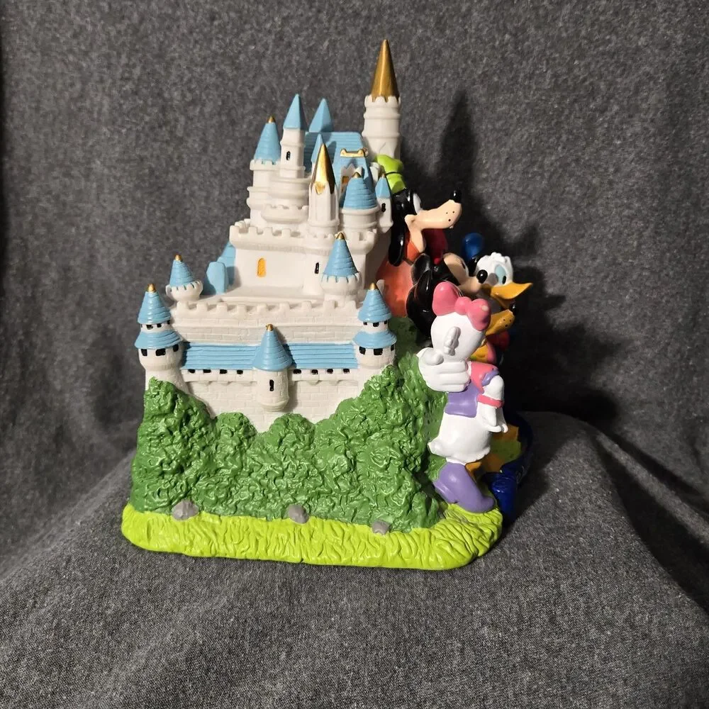 Vintage Disneyland Castle Coin Disney Piggy Bank Mickey Mouse and Friends W/Plug